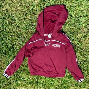 PINK Victoria’s Secret maroon lace up hoodie